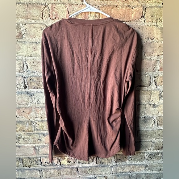 Athleta Chocolate V-Neck Blouse - Picture 2 of 7